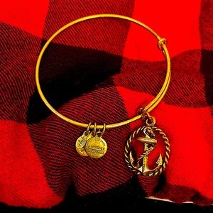official alex & ani gold anchor nautical bracelet